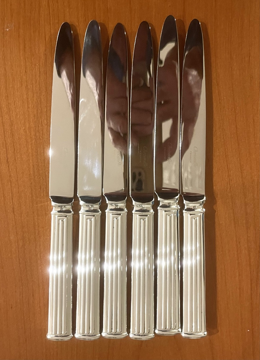 Christofle Triad, 24-piece Cutlery Set For 6 People, Art Deco Style -photo-6