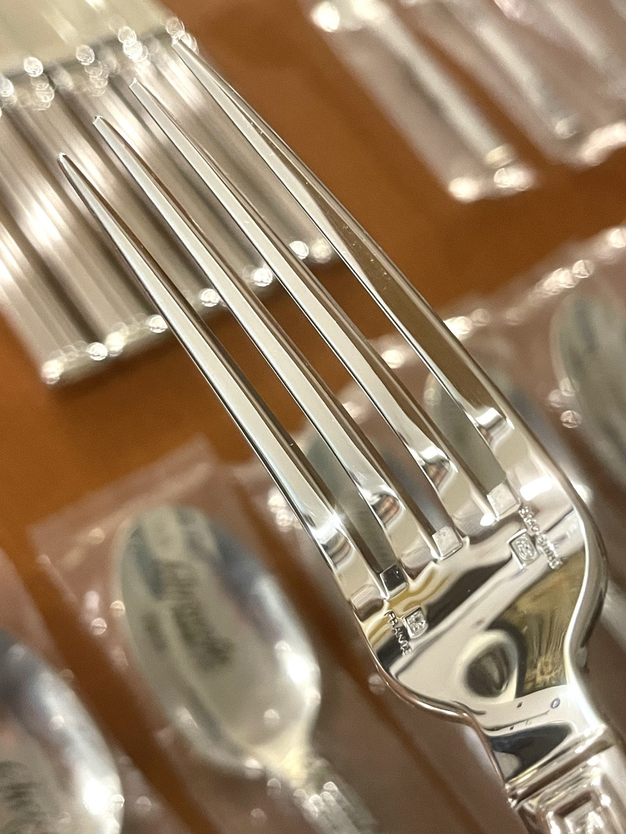 Christofle Triad, 24-piece Cutlery Set For 6 People, Art Deco Style -photo-7