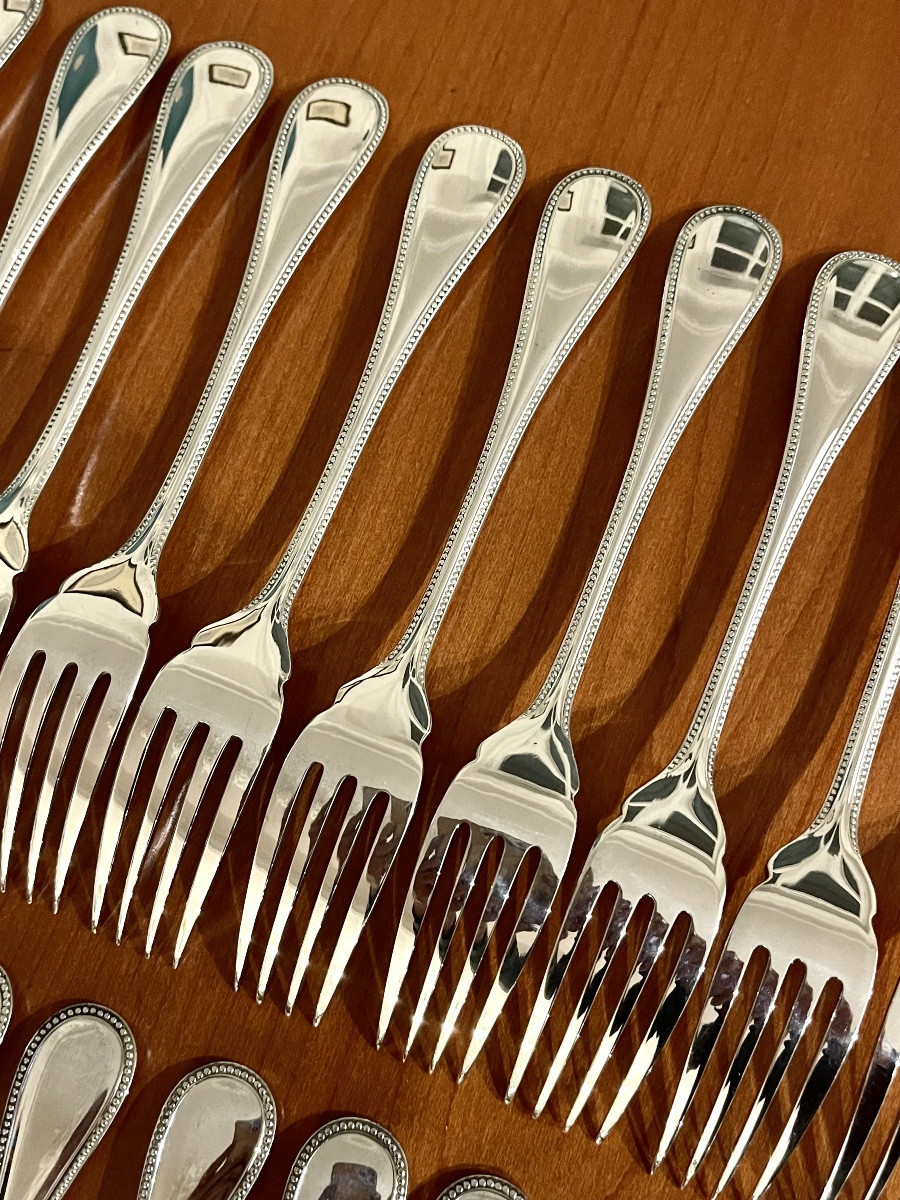 Christofle perles ,12 couverts à poisson très bon état -photo-1