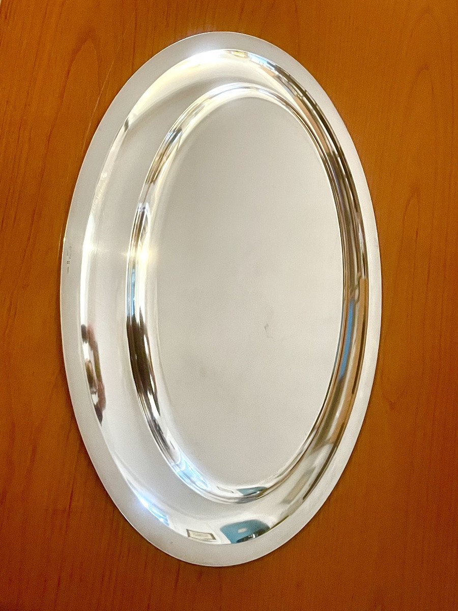 Christofle perles grands plat ovale 45x 32 état proche du neuf -photo-6
