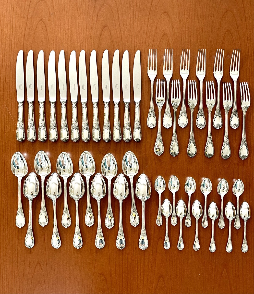 Christofle Marly 48-piece Flatware Set, Perfect Condition -photo-3