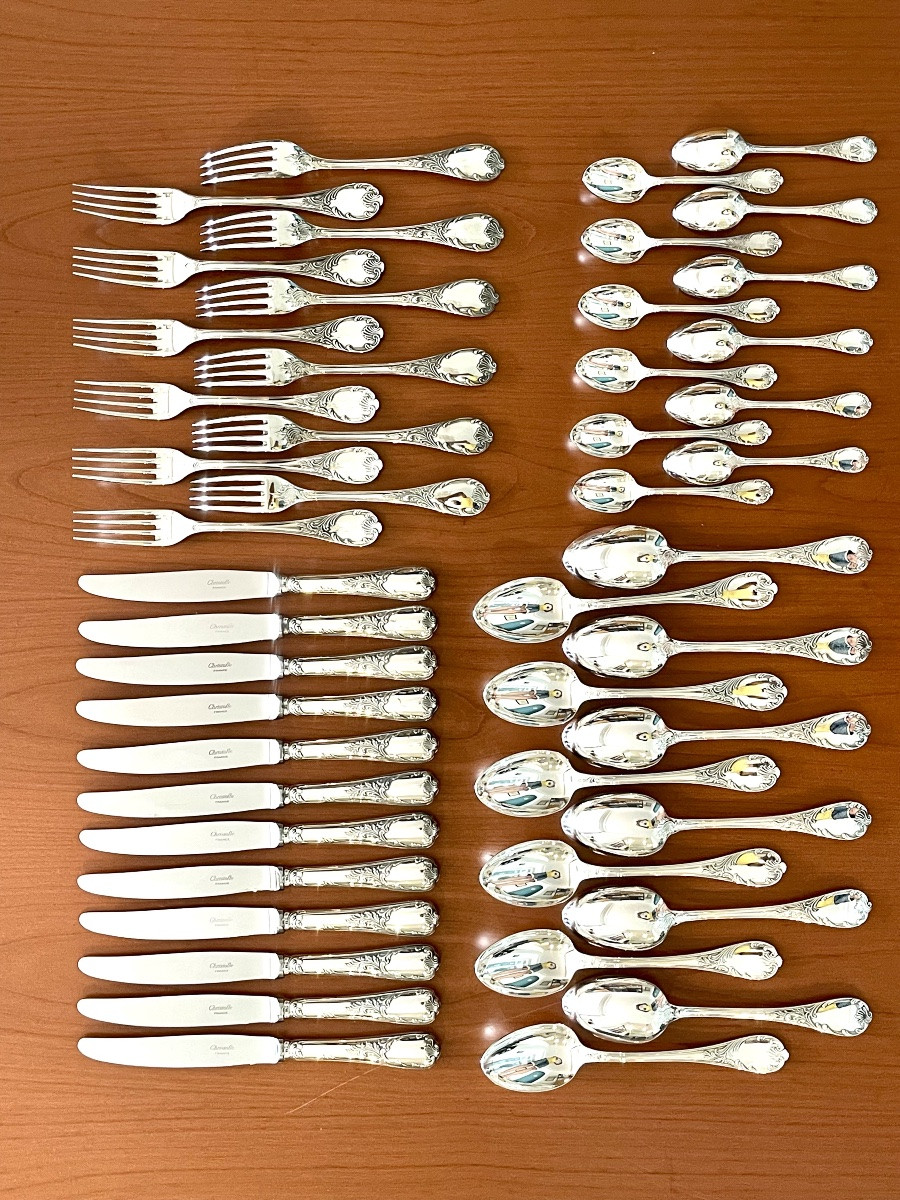 Christofle Marly 48-piece Flatware Set, Perfect Condition -photo-4
