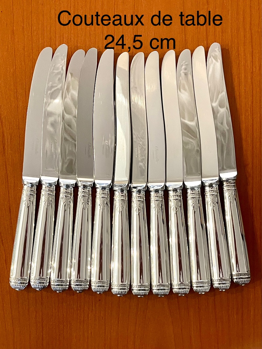 Christofle Malmaison 48-piece Flatware Set, Excellent Condition, Serves 12 -photo-6