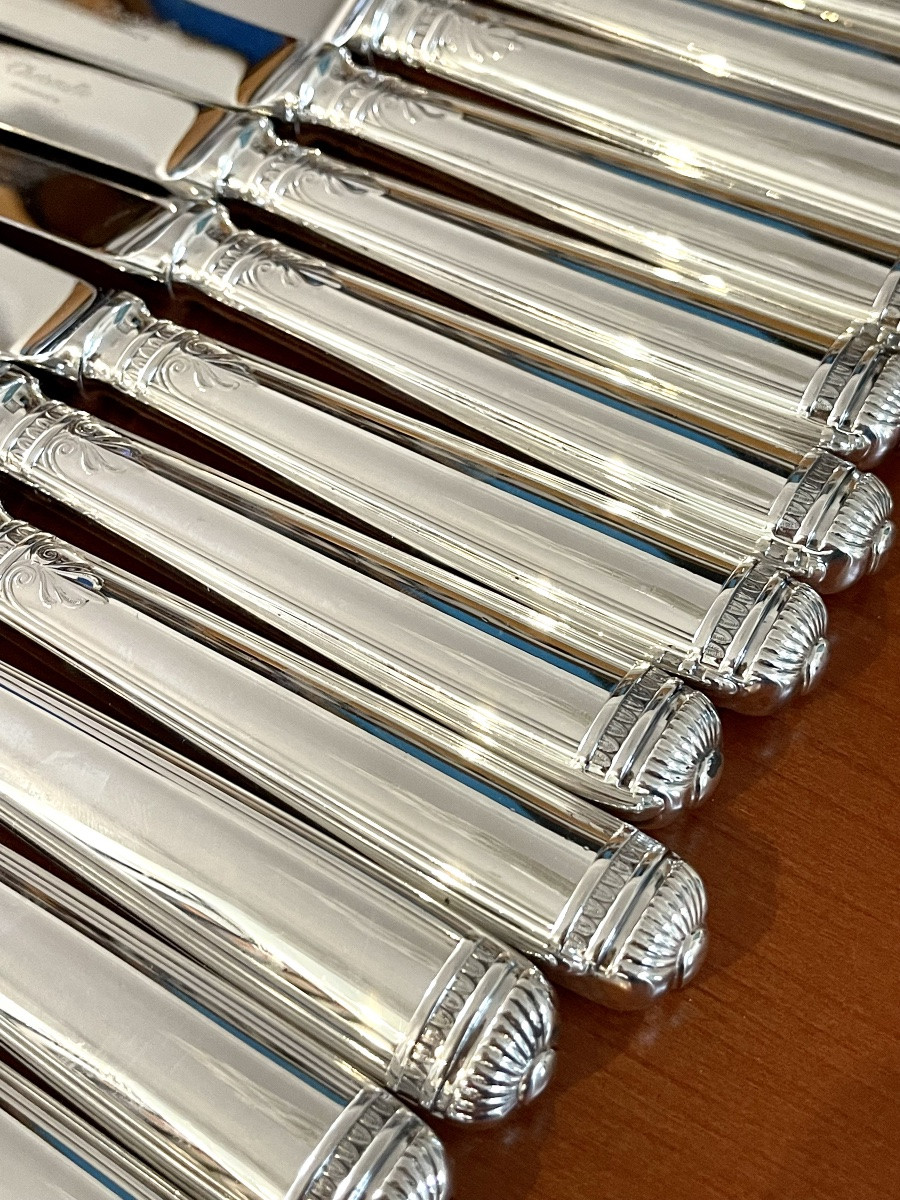 Christofle Malmaison 48-piece Flatware Set, Excellent Condition, Serves 12 -photo-7