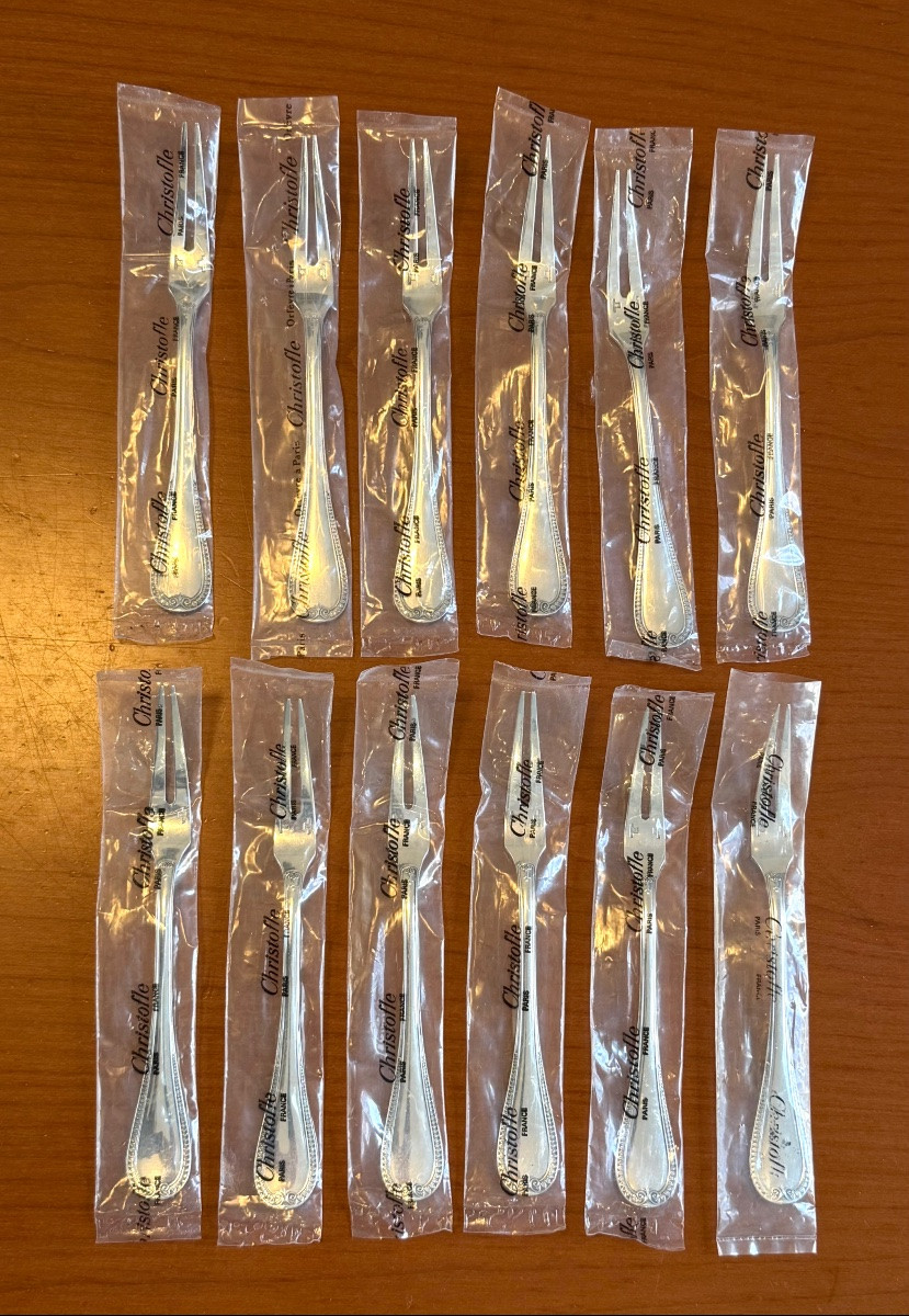Christofle Malmaison, 12 Snail Forks, 17 Cm -photo-2
