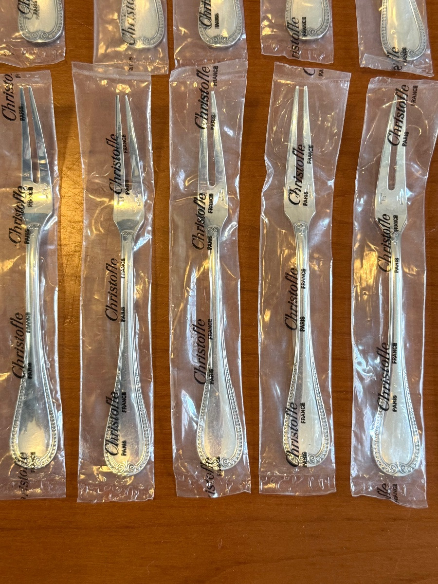 Christofle Malmaison, 12 Snail Forks, 17 Cm -photo-4