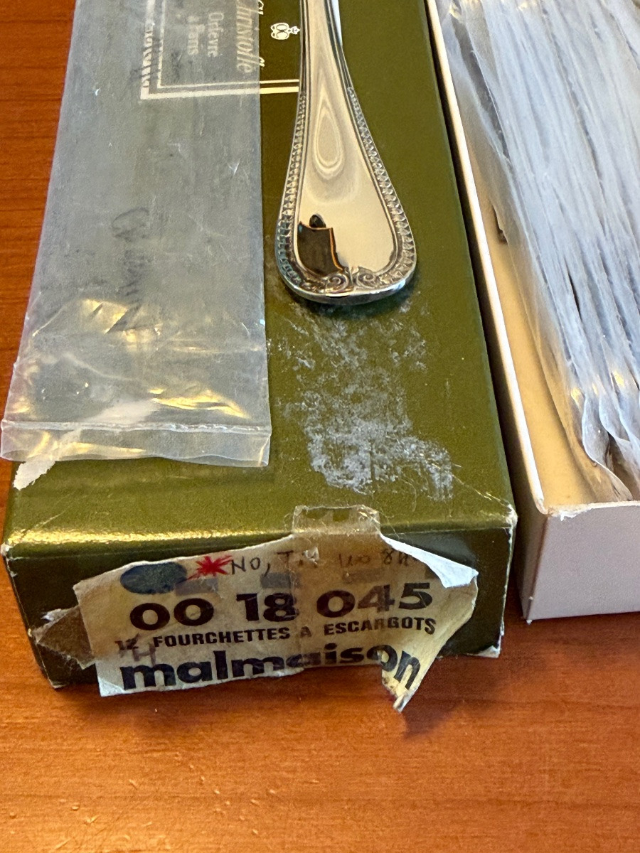 Christofle Malmaison, 12 Snail Forks, 17 Cm -photo-6