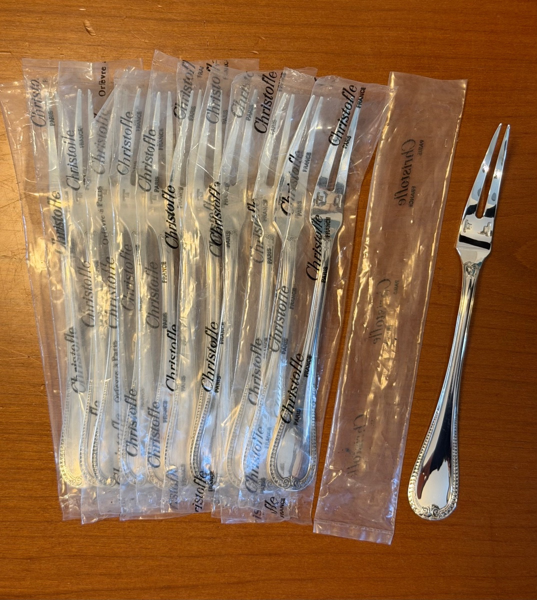 Christofle Malmaison, 12 Snail Forks, 17 Cm -photo-8