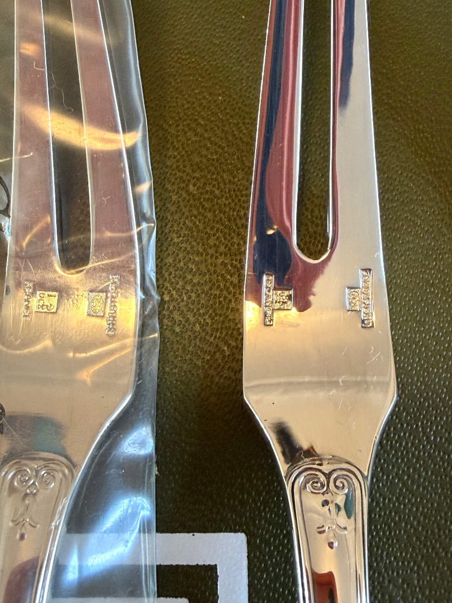 Christofle Malmaison, 6 Snail Forks, 17 Cm -photo-3