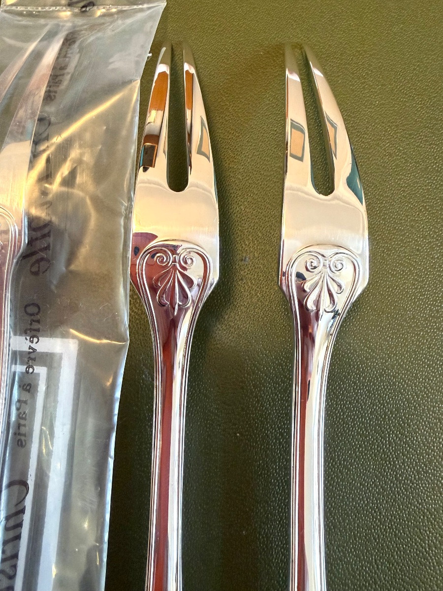 Christofle Malmaison, 6 Snail Forks, 17 Cm -photo-2