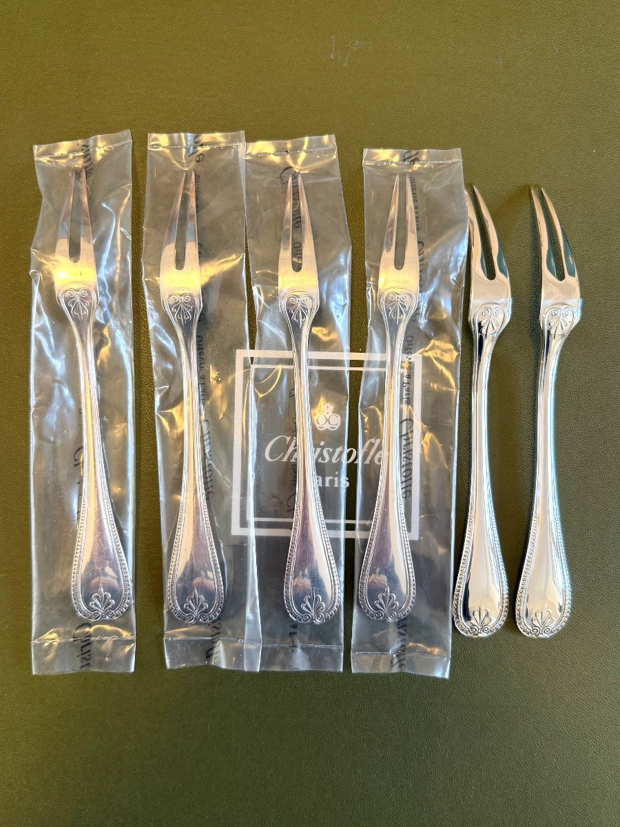 Christofle Malmaison, 6 Snail Forks, 17 Cm -photo-4