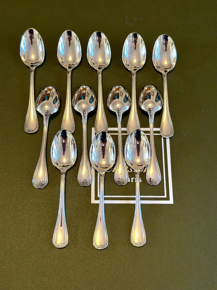 Christofle malmaison ,12 cuillère à moka ,café 10 cm -photo-1
