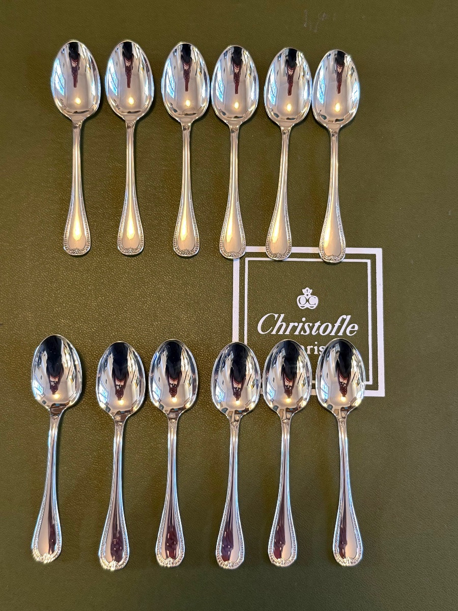 Christofle malmaison ,12 cuillère à moka ,café 10 cm -photo-4
