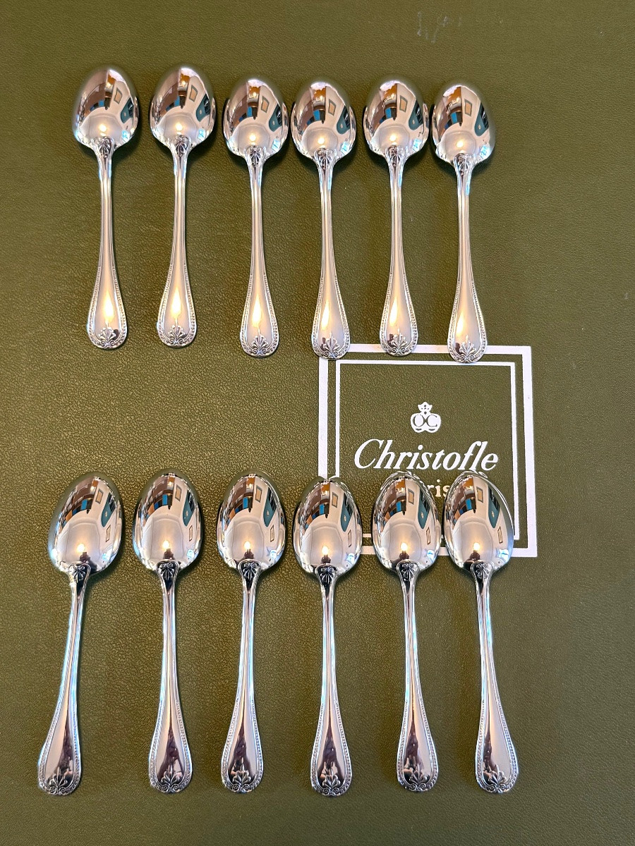Christofle malmaison ,12 cuillère à moka ,café 10 cm -photo-5