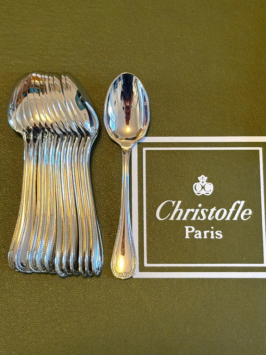 Christofle malmaison ,12 cuillère à moka ,café 10 cm -photo-7