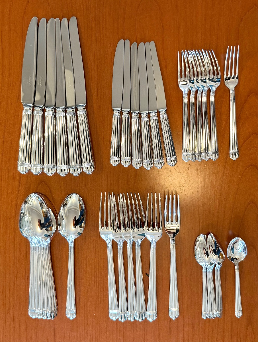 Christofle aria ,ménagère 36 pieces ,6 pers avec entremets 