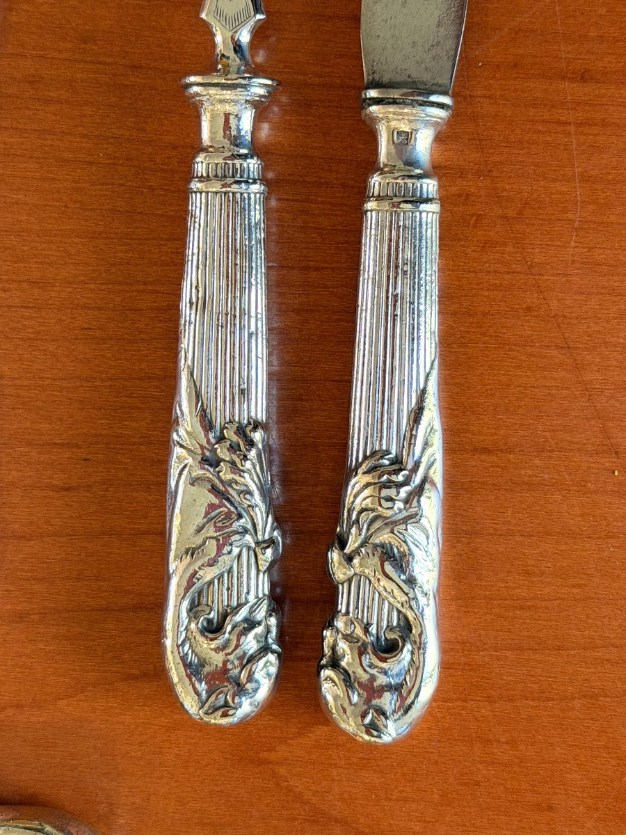 Christofle peau de lion , couverts à fruits -photo-2