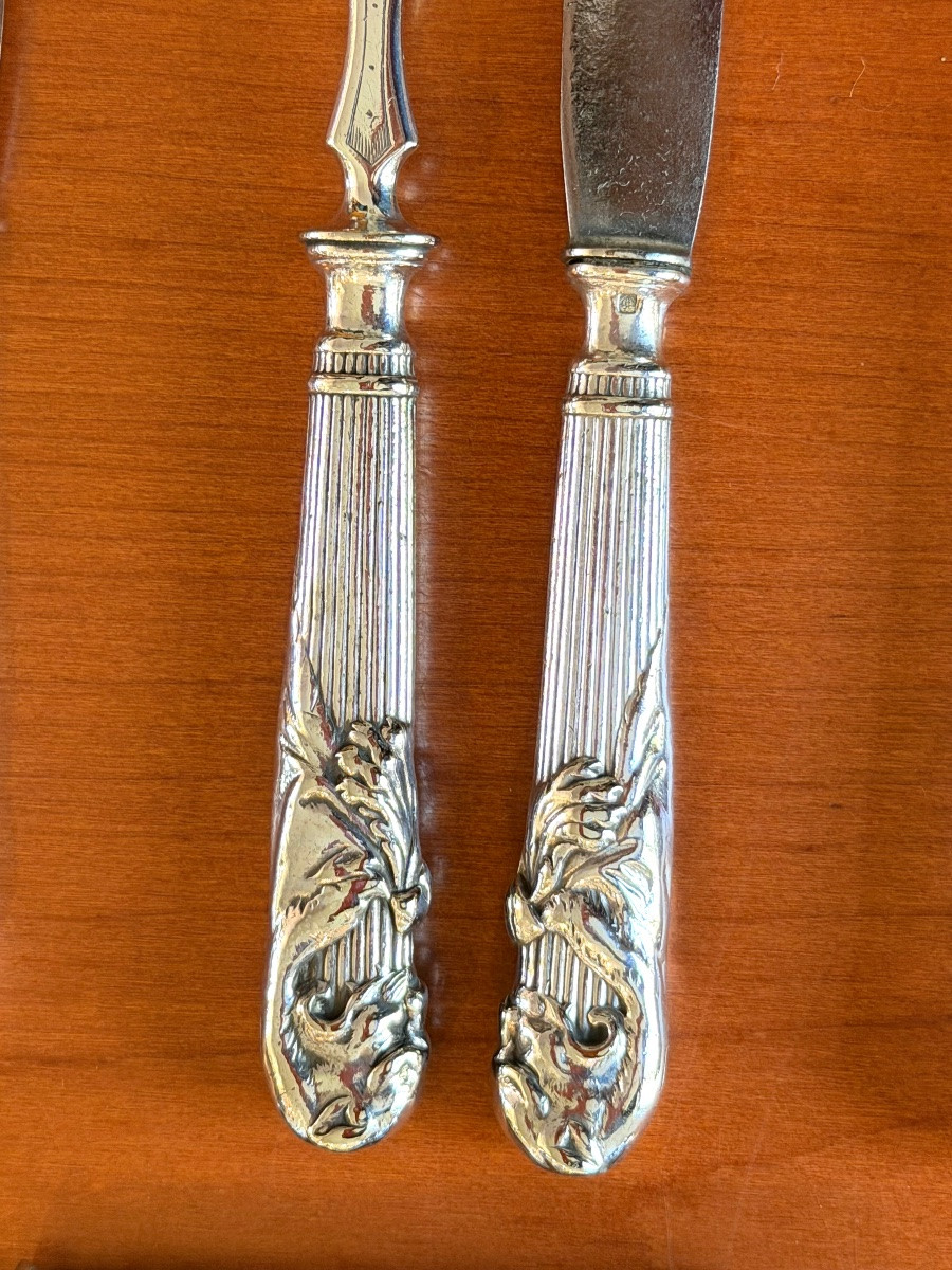 Christofle peau de lion , couverts à fruits -photo-3