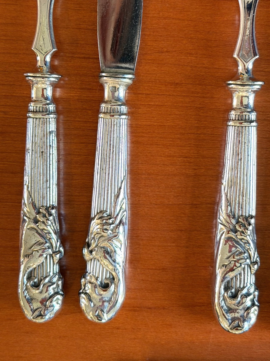 Christofle peau de lion , couverts à fruits -photo-4