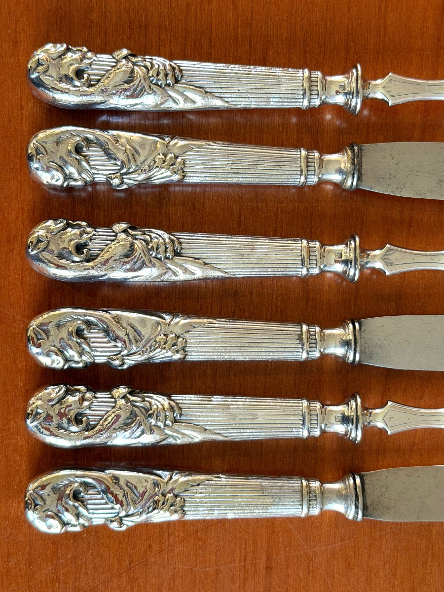 Christofle peau de lion , couverts à fruits -photo-5