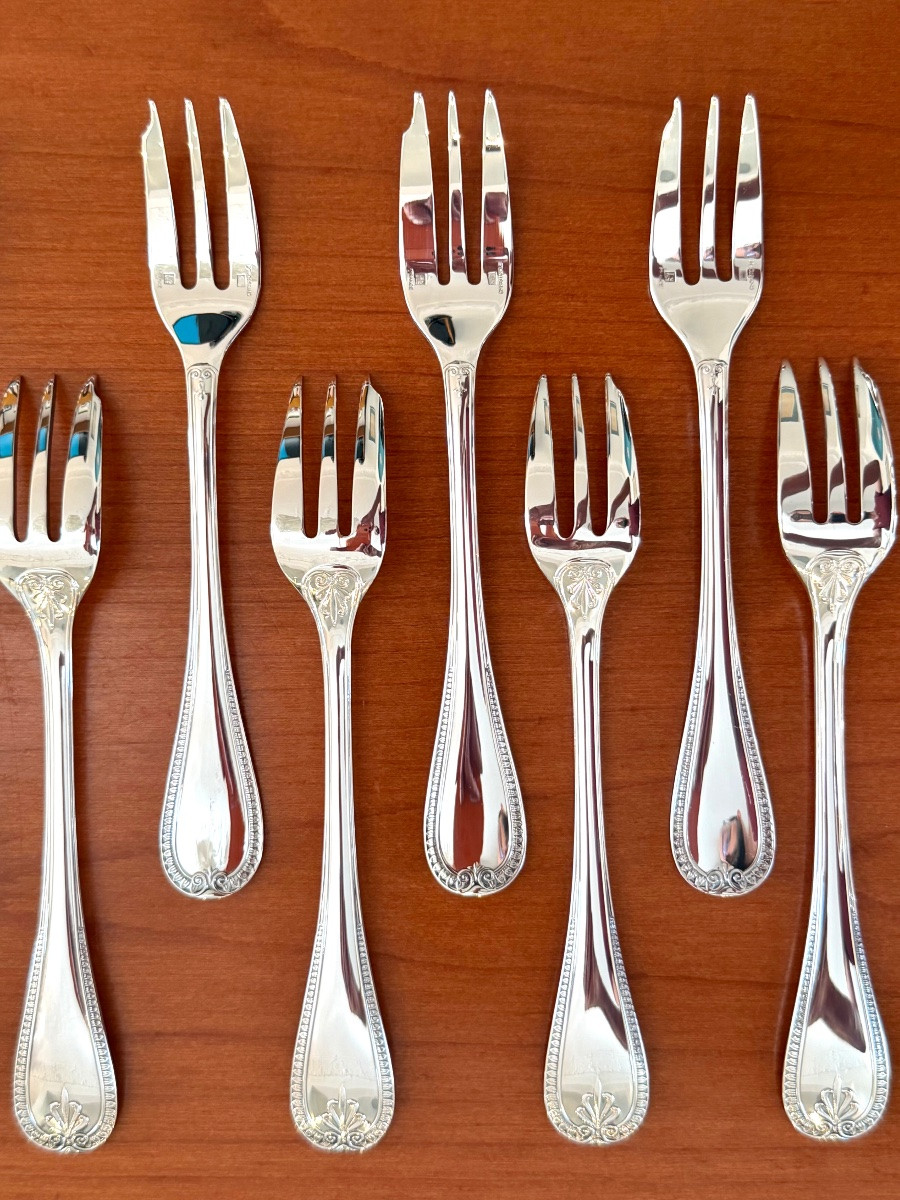 Christofle Malmaison , Dessert Cutlery , Fruit ,cake ,mignardises Tongs-photo-4