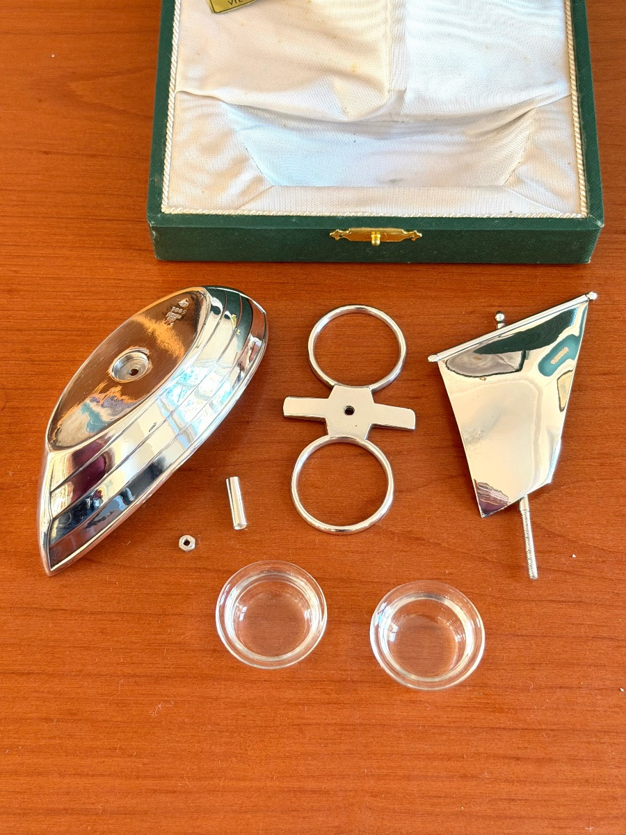 Christofle ,gallia ,boat-shaped Salt Cellars ,sailboat-photo-1