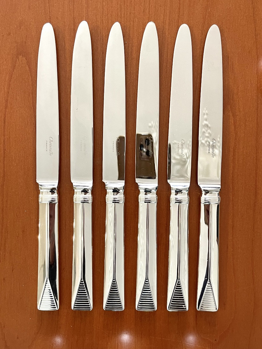 Christofle Atlantide , ménagère 6 pers 36 pieces avec entremet  -photo-1