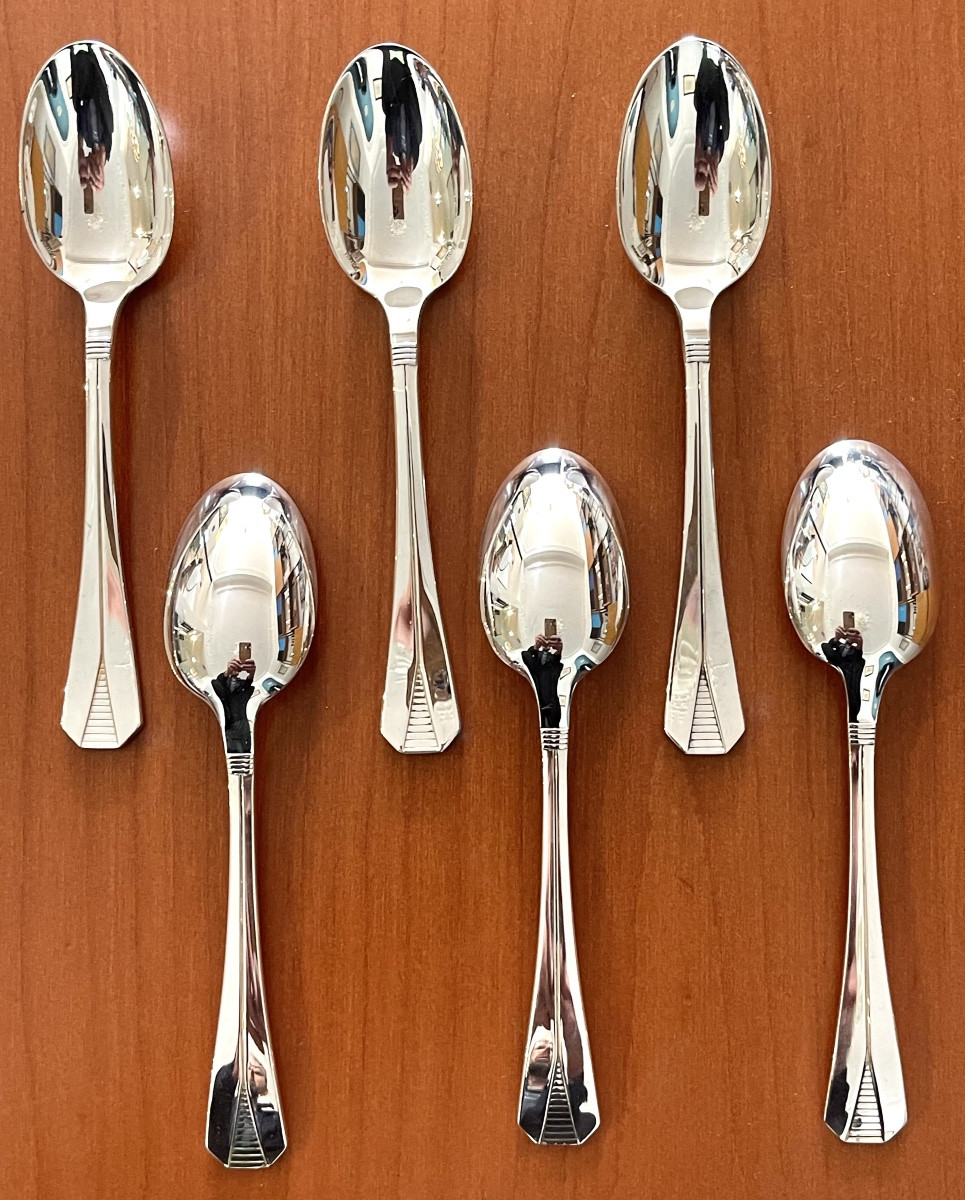 Christofle Atlantide , ménagère 6 pers 36 pieces avec entremet  -photo-7