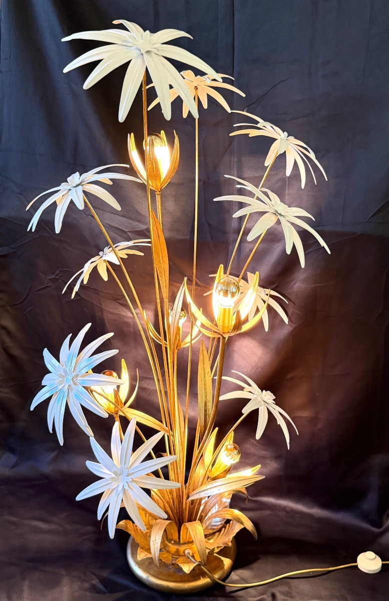 Hans Kögl Floor Lamp In Gilded And Lacquered Metal-photo-4
