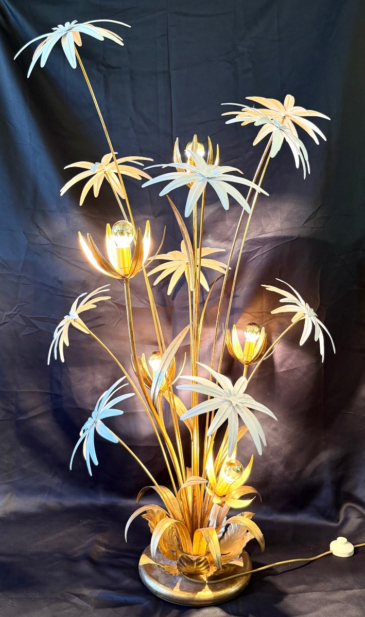 Hans Kögl Floor Lamp In Gilded And Lacquered Metal-photo-1