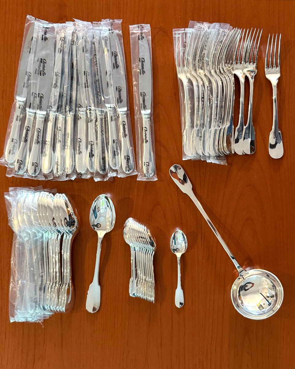 Christofle Cluny, 48-piece Menagère, Mint Condition-photo-2