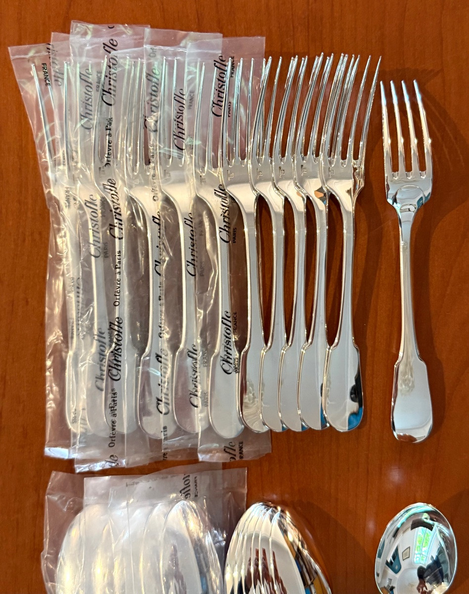 Christofle Cluny Flatware, 12 Forks, 12 Spoons-photo-1