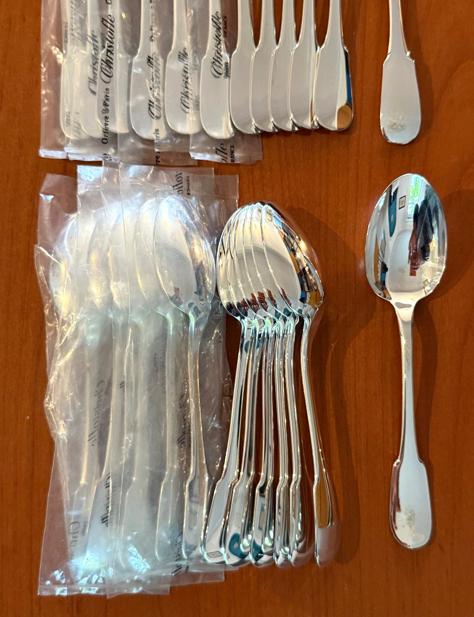 Christofle Cluny Flatware, 12 Forks, 12 Spoons-photo-2