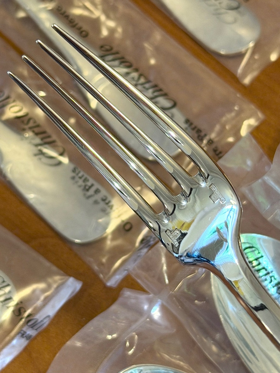 Christofle Cluny Flatware, 12 Forks, 12 Spoons-photo-8