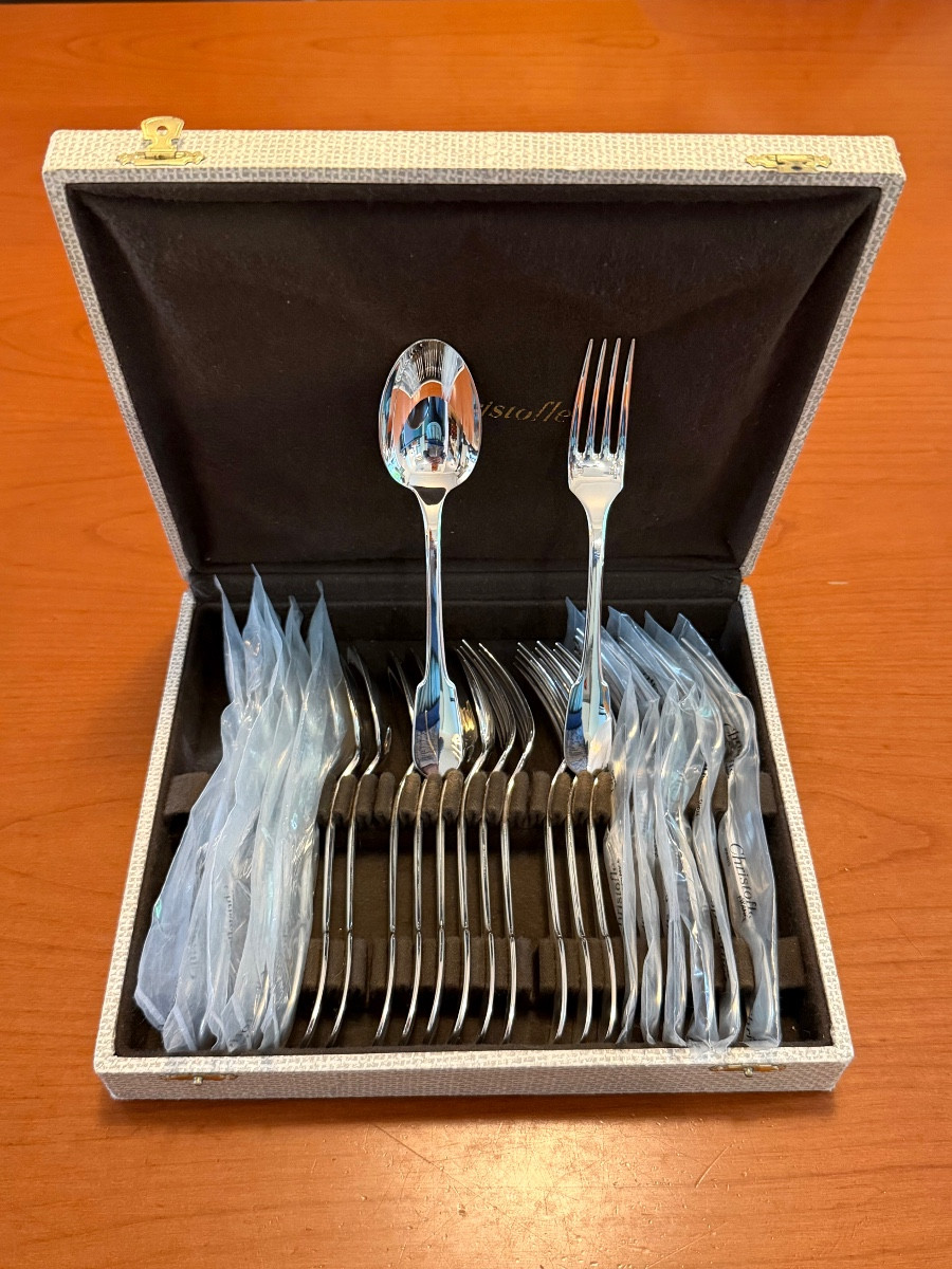 Christofle Cluny Flatware, 12 Forks, 12 Spoons
