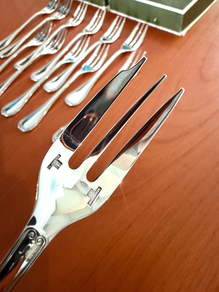 Christofle Malmaison , 12 Dessert Forks-photo-3