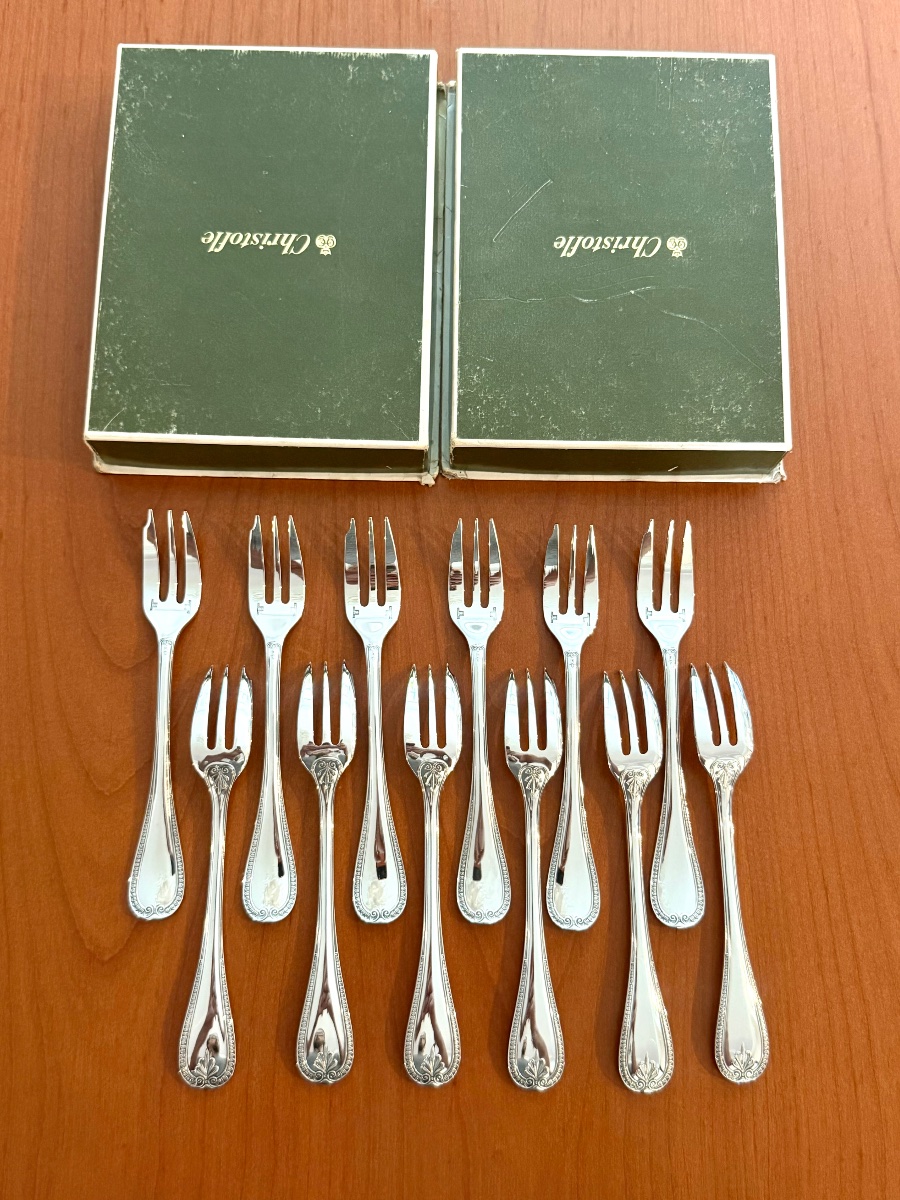 Christofle Malmaison , 12 Dessert Forks-photo-4
