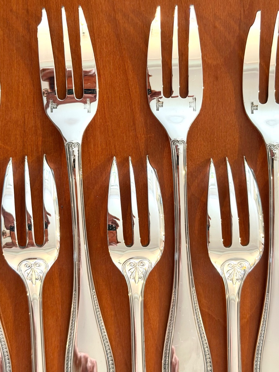 Christofle Malmaison , 12 Dessert Forks-photo-3