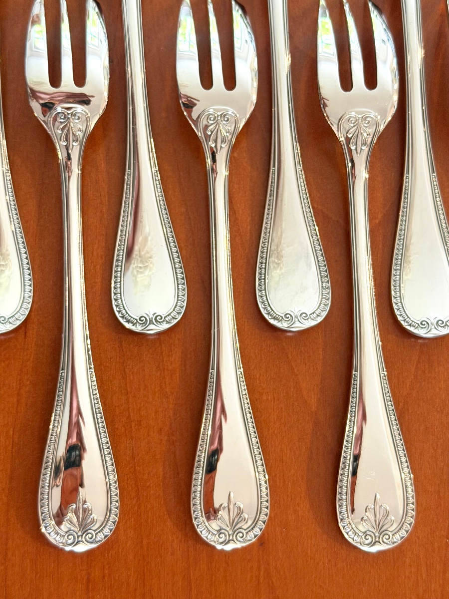 Christofle Malmaison , 12 Dessert Forks-photo-4