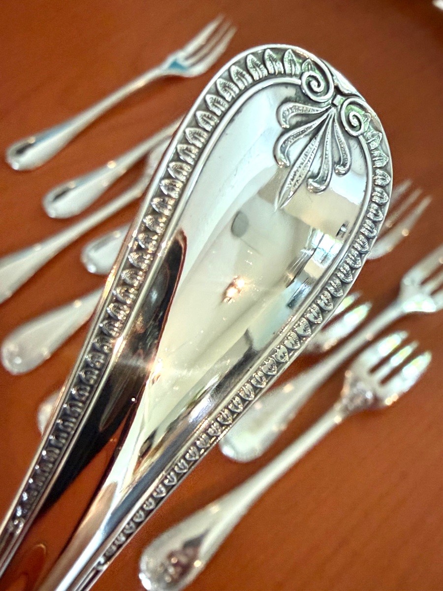 Christofle Malmaison , 12 Dessert Forks-photo-5