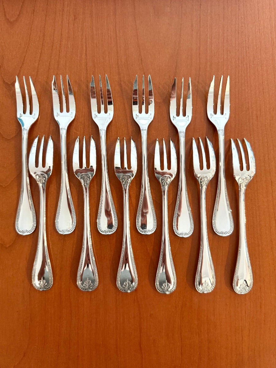 Christofle Malmaison , 12 Dessert Forks-photo-6