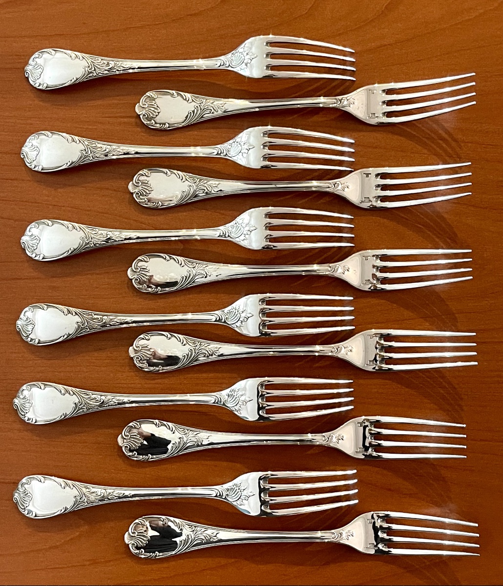 Christofle Marly, 63-piece Silverware Set In Very Good Condition -photo-4