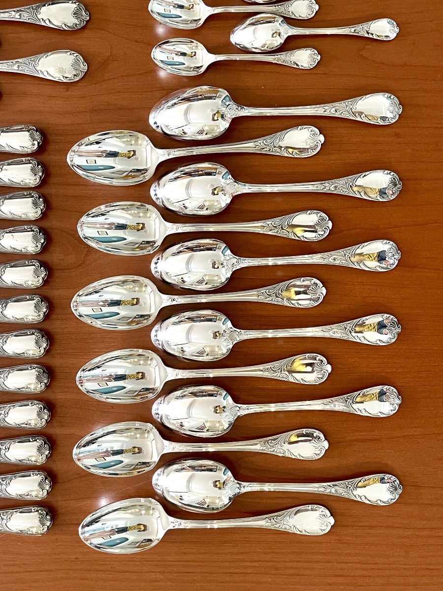 Christofle Marly, 63-piece Silverware Set In Very Good Condition -photo-7
