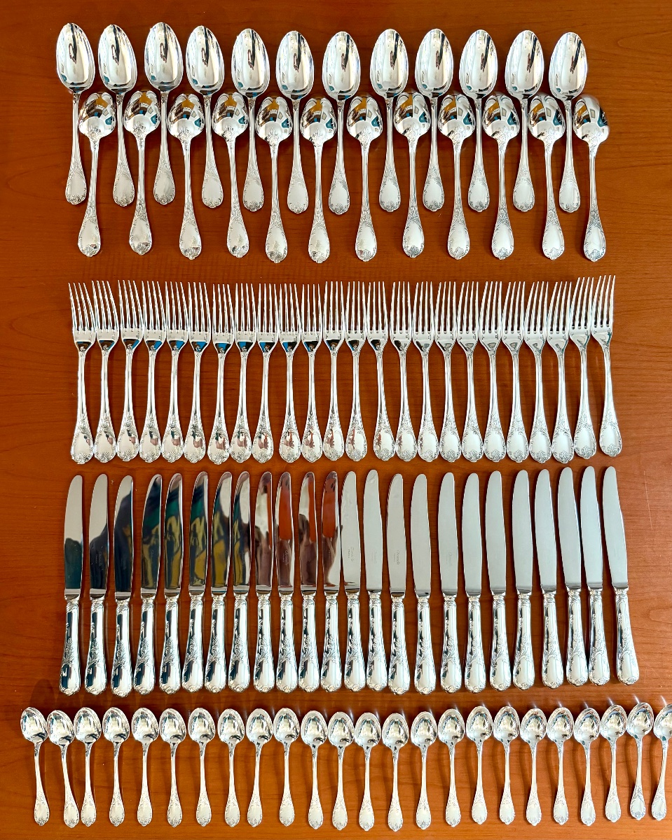 Christofle Marly, 24-person Dinner Set, 96 Pieces, In Near-new Condition  