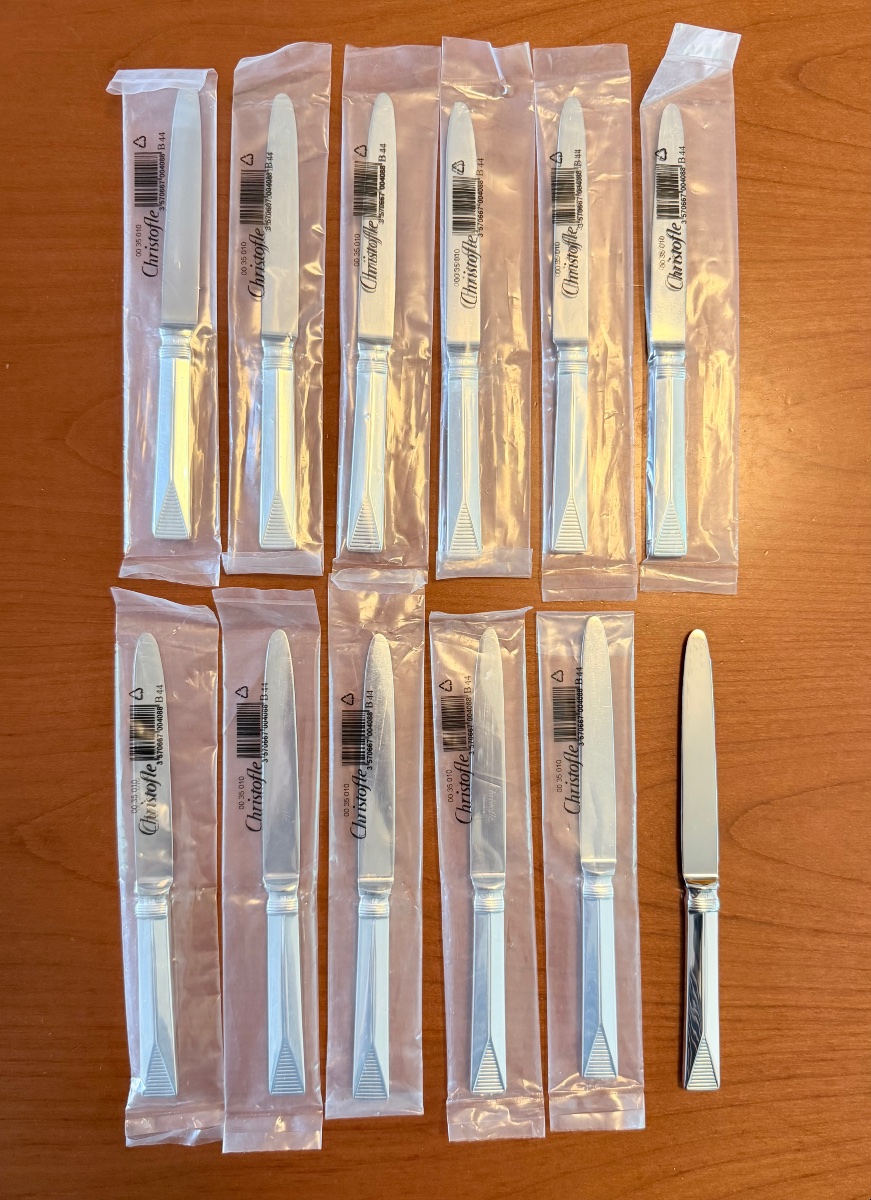Christofle Atlantide, 12 Dessert And Cheese Knives, 19.5 Cm-photo-2