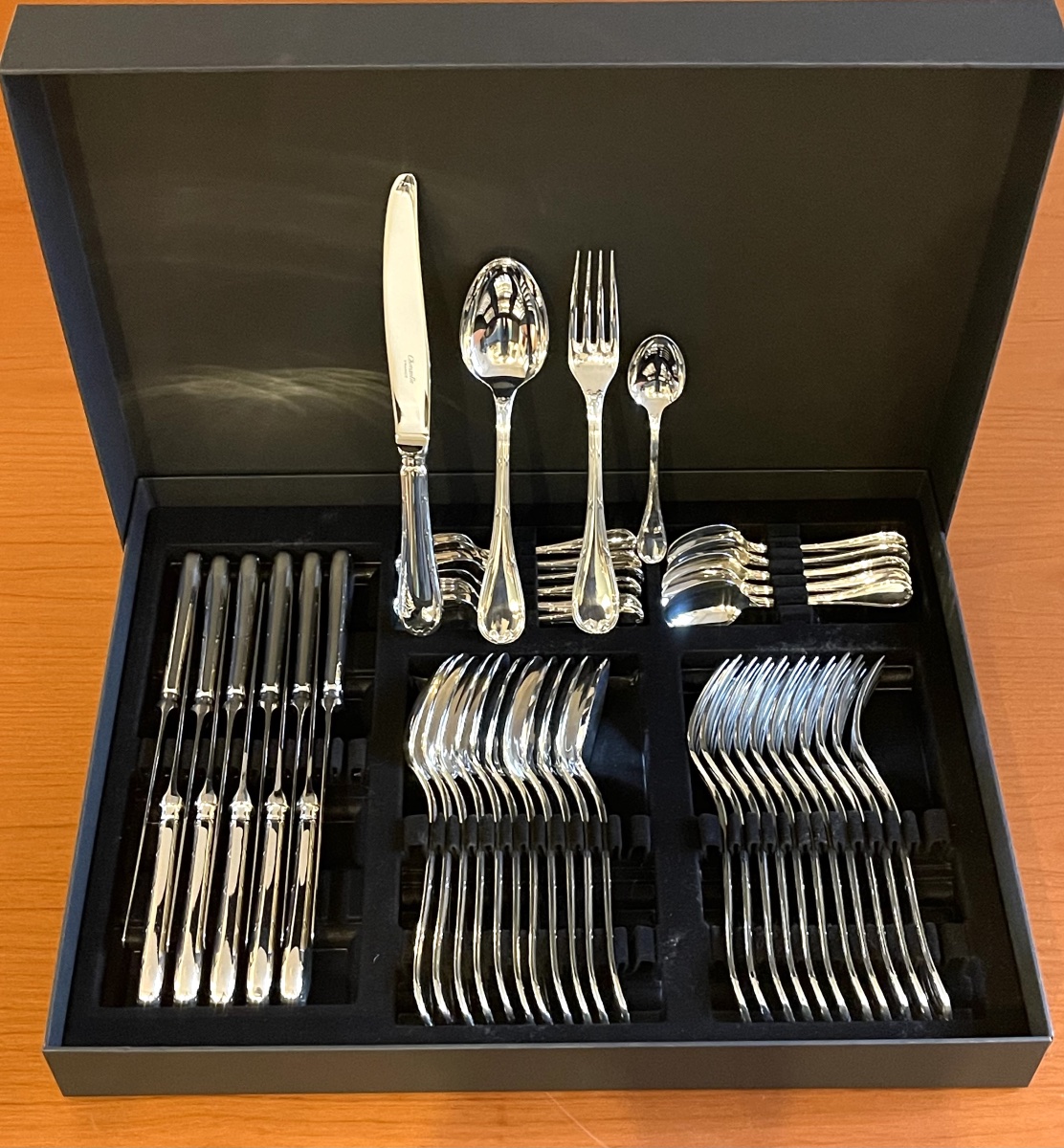 Christofle rubans ménagère 12 personnes 48 pièces 
