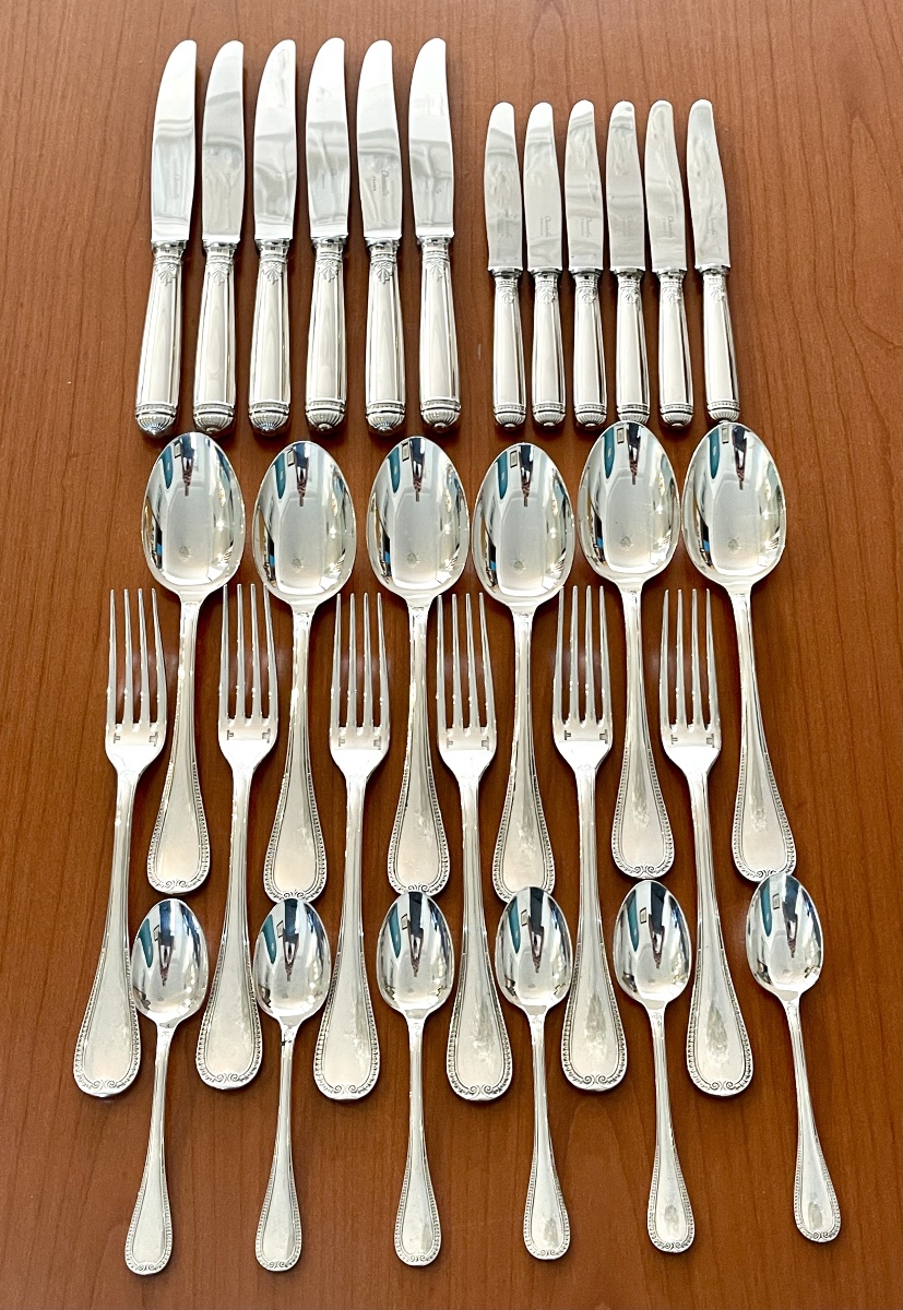 Christofle malmaison , ménagère 6 personne 30 pièces très bel état -photo-2