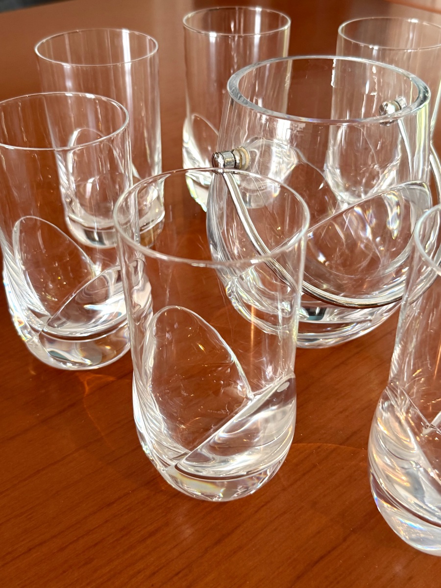 Daum modèle corolle , 8. Verres et seau à glaçon -photo-2