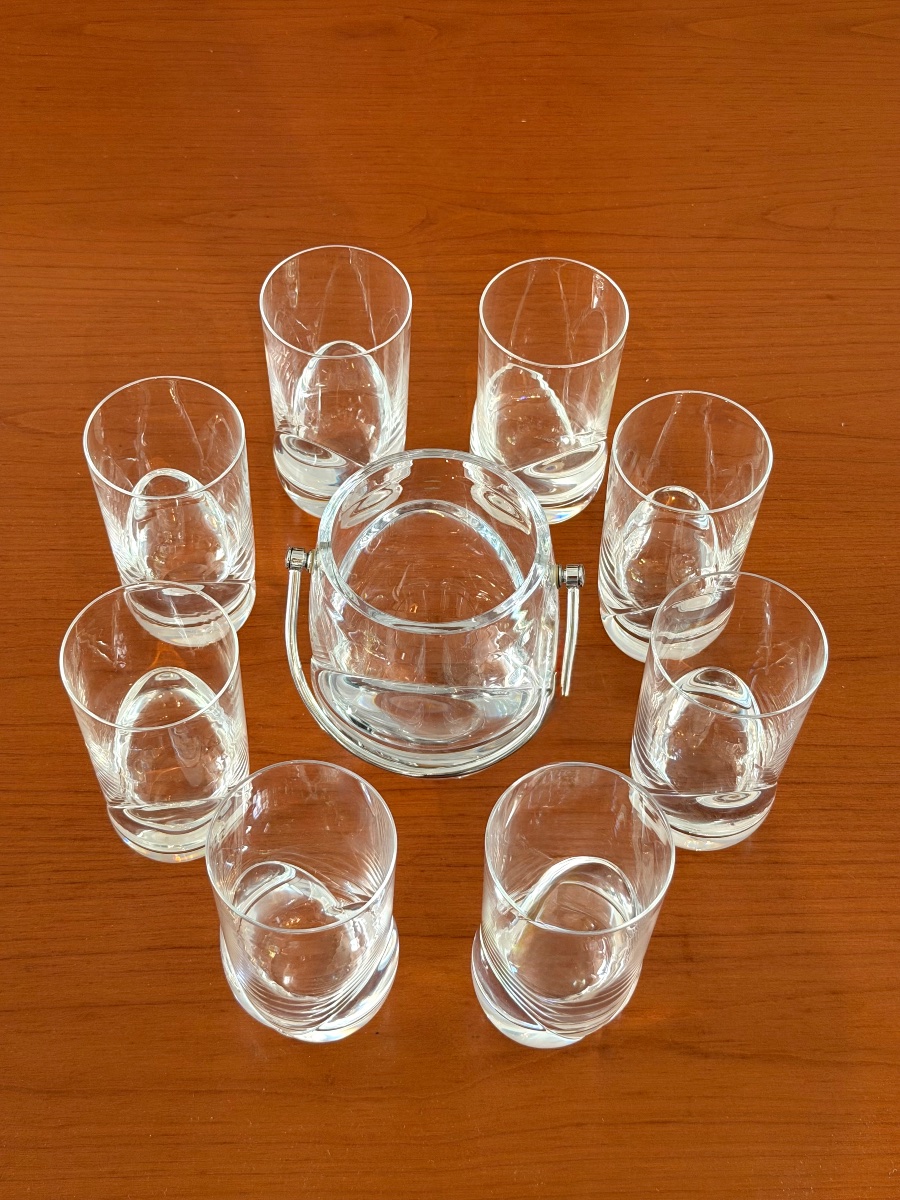 Daum modèle corolle , 8. Verres et seau à glaçon -photo-3