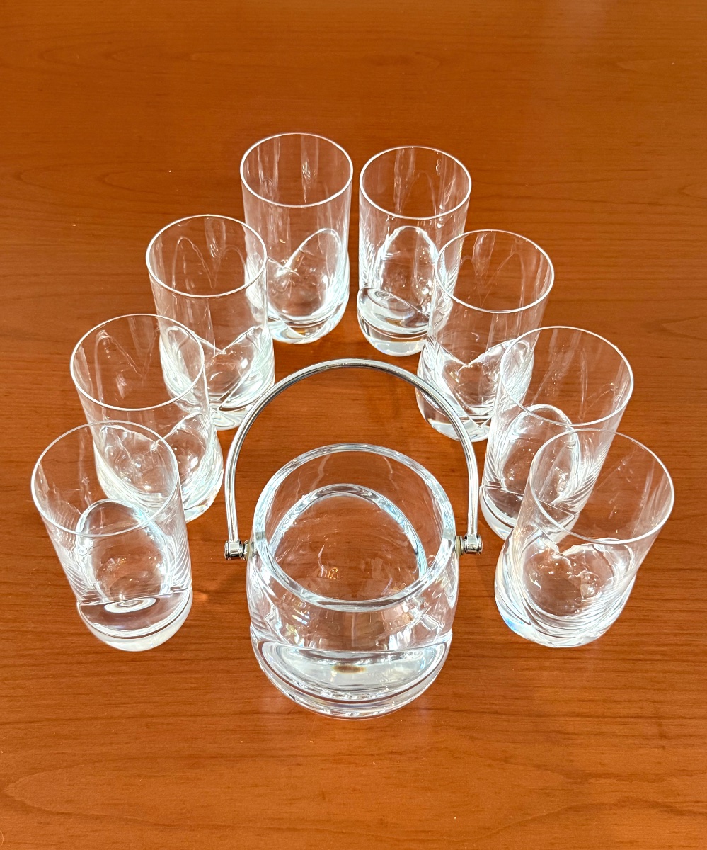 Daum modèle corolle , 8. Verres et seau à glaçon 